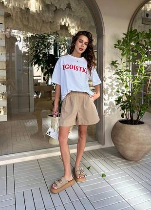 Жіночі пісочні лляні шорти