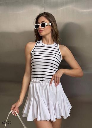 Трикотажная женская майка в полоску