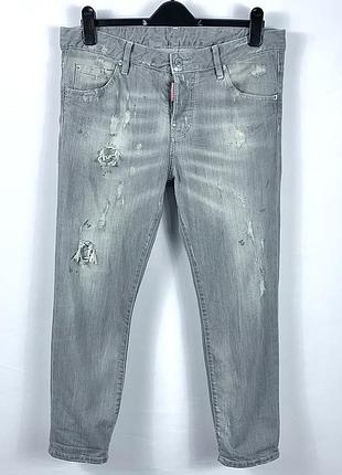 Dsquared jeans сірі джинси з потертостями