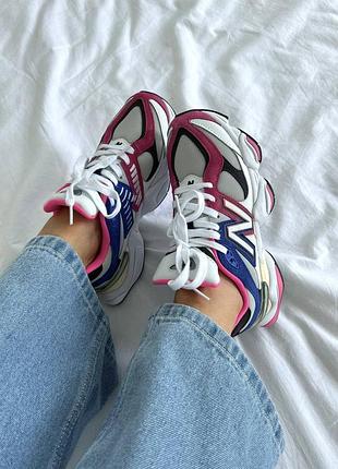 Кроссовки new balance 9060 white pink blue