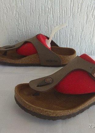 Ортопедичевкие кожанние шлепки birkenstock р.33-33.5