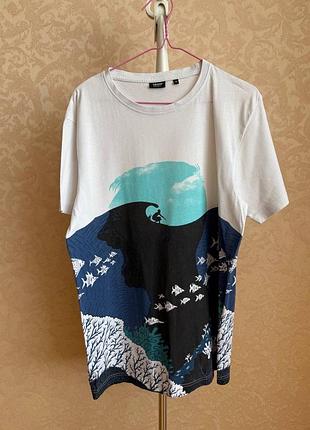 Футболка cropp з морським принтом