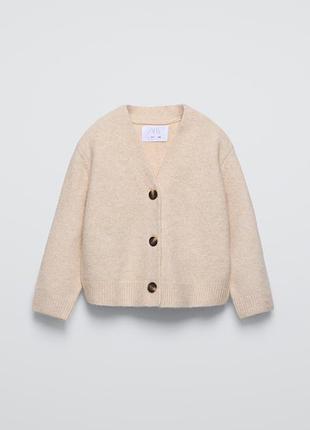 В’язаний кардиган zara | світло-бежевий | розмір 164 / xs