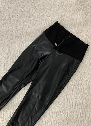 Кожаные лосины на флисе