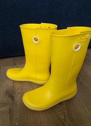 Резиновые высокие сапоги crocs, цвет жёлтый, размер 9 (стелька 25.5)