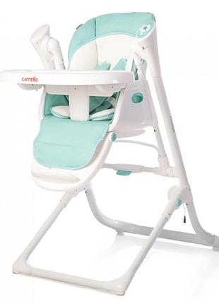 Стульчик для кормления качели шезлонг электронные детские 3 в 1 carrello triumph mint green мятный с пультом