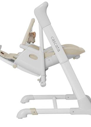 Стульчик для кормления качели шезлонг электронные детские3в1 carrello cascata cream beige кремовый бежевый