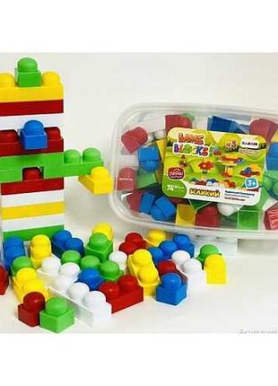 Игрушка конструктор "bamsiblock №5" 115/6 (8) "bamsic",  74  детали, в ведре