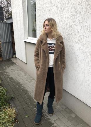 Бежева шубка тедді teddy coat10 фото