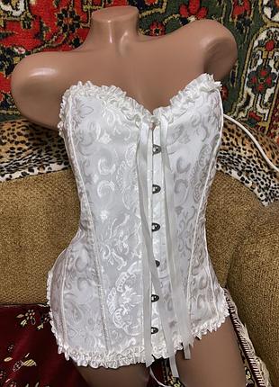 Розкішний корсет у вікторіанському стилі, щільний, на кісточках ззаду регулюється стрічкою