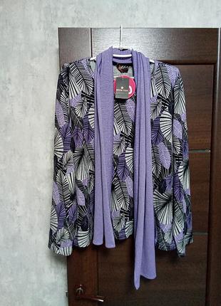 Новый комплект из теплой кофточки и шарфика р.xxl(20-22).