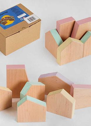 Конструктор деревянный кp-018 (1) "игруша", "геометрические формы", 7 деталей, логический, в коробке
