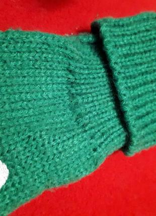 Детские зеленые варежки дракон перчатки дракоша