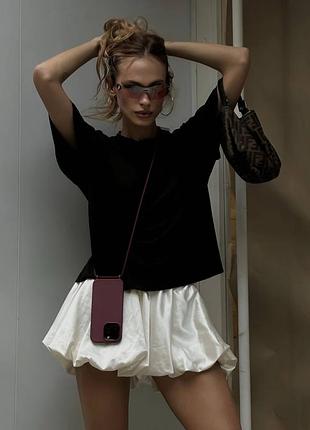 Розкішна шовкова міні спідниця в комплекті з шортиками