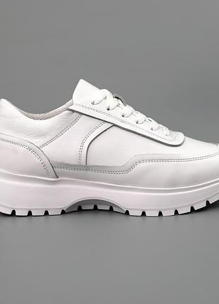 Кроссовки женские кожаные 589899 белые
