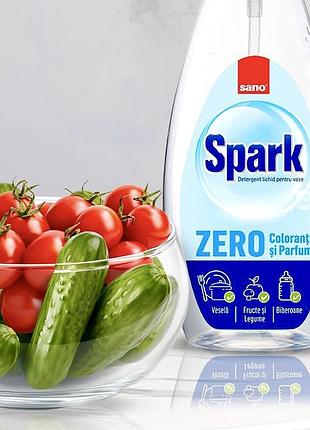 Sano spark zero засіб для миття посуду, овочів і фруктів (без запаху), 1 л