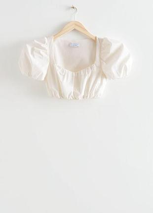 Топ & other stories puff sleeve crop top / 34