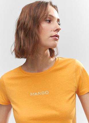 Футболка з лого mango бавовняна футболка футболка хлопок