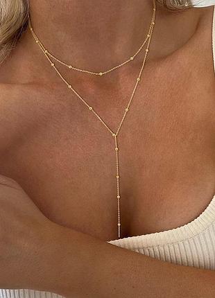 Прикраса на тіло бодічейн подвійна прикраса на шию ланцюжки підвіски кульки