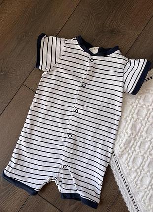 Пісочник для хлопчика білий в синю полоску нм 2-4 0-3 міс 62 см