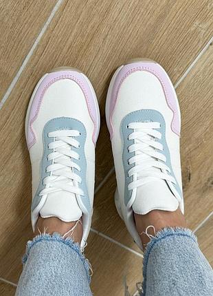 Кроссовки женские 588140 белые розовые