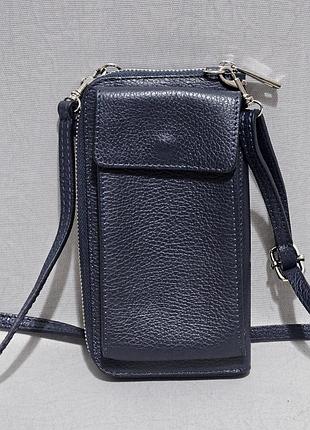 Шкіряна сумка під телефон vera pelle