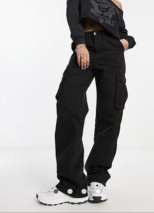 Джинсы черные bershka карго cargo