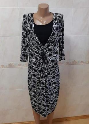 Черно-белое платье anne smith с рукавом 3/4