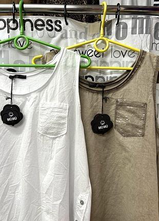 Майка летняя, люкс качества, натуральная,  италия, оверсайз