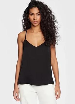 Топ в бельевом стиле под рыхлый шелк черный s/м р.