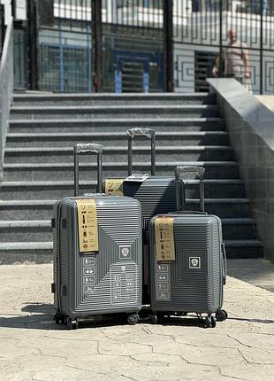 3 шт комплект поліпропілен 100% вміст валіза дорожня на колесах  4 колеса 360*