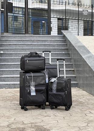 3 шт комплект валіз дорожніх тканинна нейлон  польща на колесах wings з підшипником