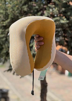 Подушка для подорожей horoso фіолетовий підголівник ефект пам'яті