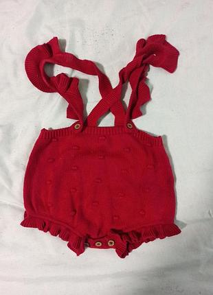 Вязаные блумеры со шлейками