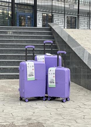 Полипропилен horoso большой чемодан дорожный l на колесах 4 колеса 110 литров