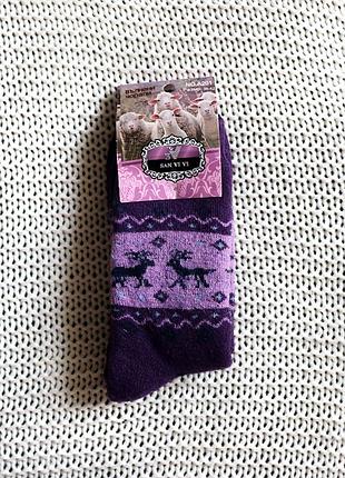 Новые носки с оленями, шерсть, ангора, размер 36-42