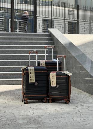 3 шт комплект полипропилен 100% расширение  чемодан   на колесах 4 колеса 360*