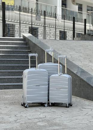 3 шт комплект полипропилен 100% расширение  чемодан   на колесах 4 колеса 360*