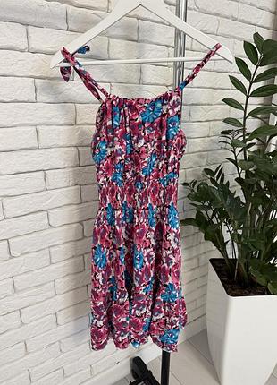 Літня легенька сукня квіткова рожева