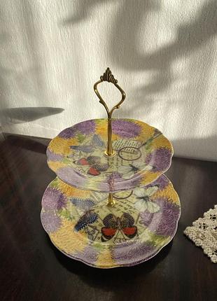 Двоповерхова десертна тарілка