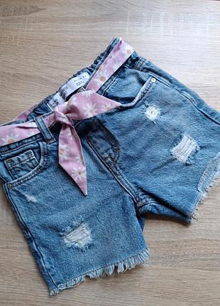 Стильные джинсовые шорты для девочки 3-4 года, рост 98 -104см