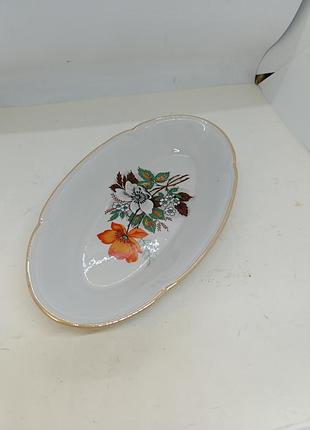 Керамічна фарфорова тарілка фарфор ссср городница овальна оселедниця советская тарелка керамическая