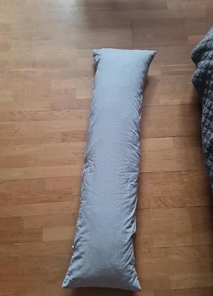 Подушка для вагітних ортопедична для сну та відпочинку ideia антиалергенне волокно з наволочкою 40х140 см