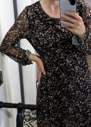 Платье платье сарафан сетка сетка цветочный принт