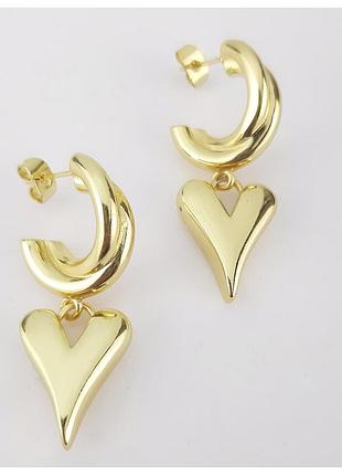 Серьги сердечки сг19000-2