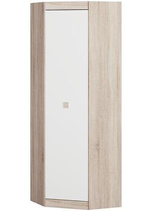 Шафа кутова 700 соната, дуб сонома, білий мебель для дома