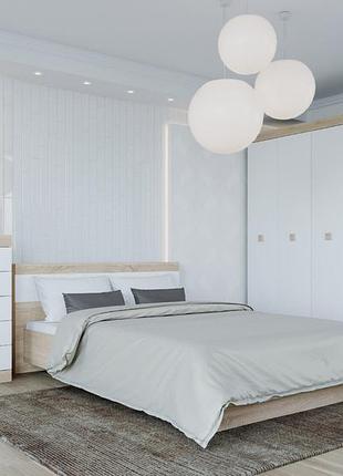 Спальний комплект соната 10, дуб сонома, білий мебель для дома