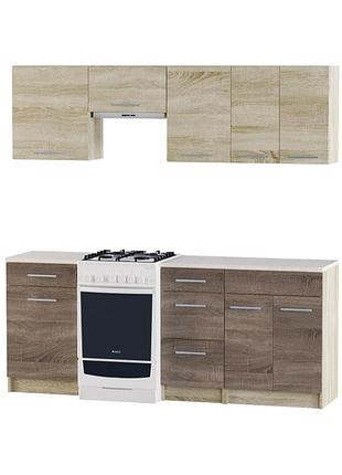 Еко набір 2.0 м, без мийки, дуб сонома, дуб сонома трюфель меблі для дому