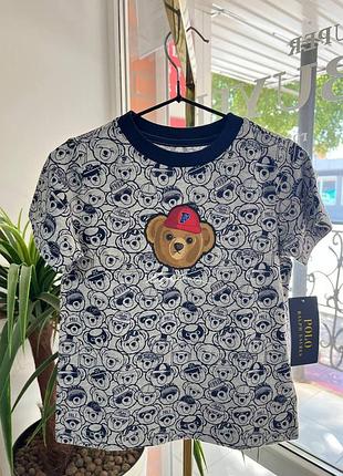 Футболка з бавовняного трикотажу toddler boys bear polo ralph lauren