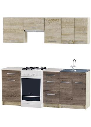 Еко набір 2.0 м, з накладною мийкою-r, дуб сонома, дуб сонома трюфель меблі для дому